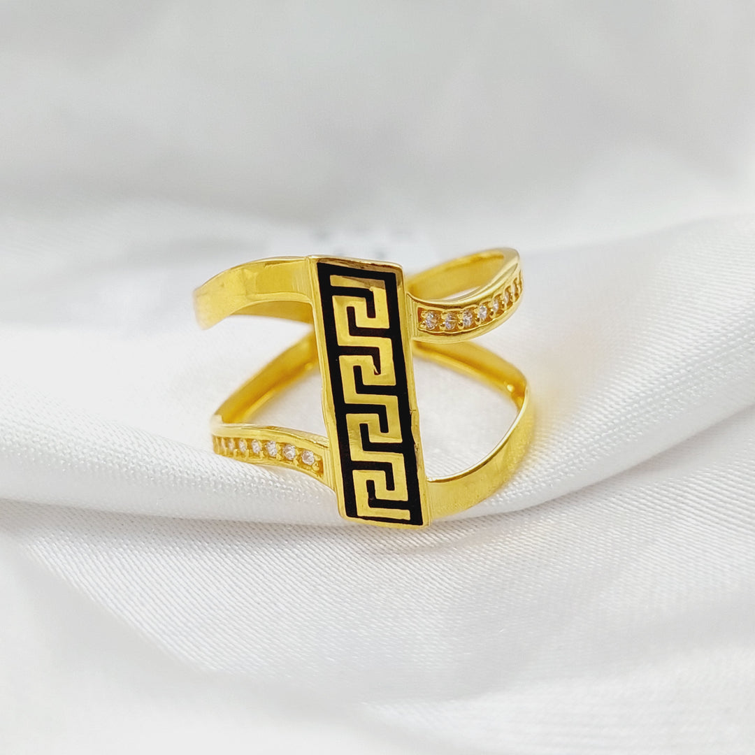 21K Gold Virna Enamel Ring by Saeed Jewelry - Image 4