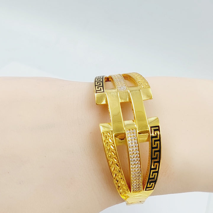 21K Gold Virna Zirconia Bracelet by Saeed Jewelry - Image 2