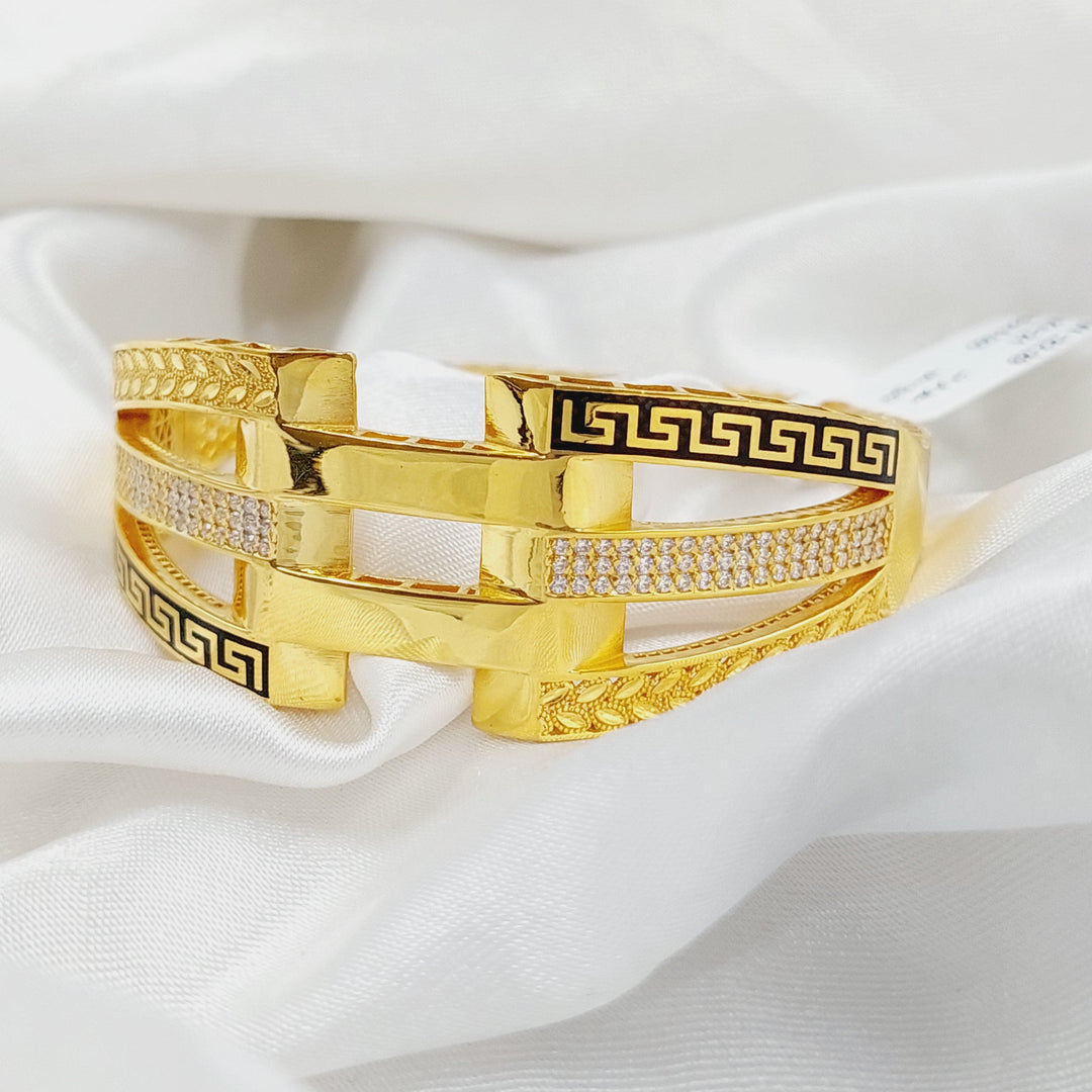 21K Gold Virna Zirconia Bracelet by Saeed Jewelry - Image 9