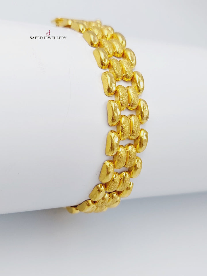 21K Gold Waves Bracelet by Saeed Jewelry - Image 3