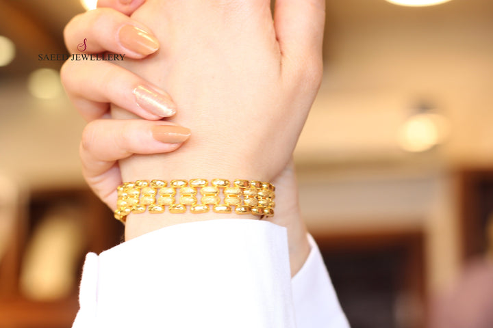 21K Gold Waves Bracelet by Saeed Jewelry - Image 1