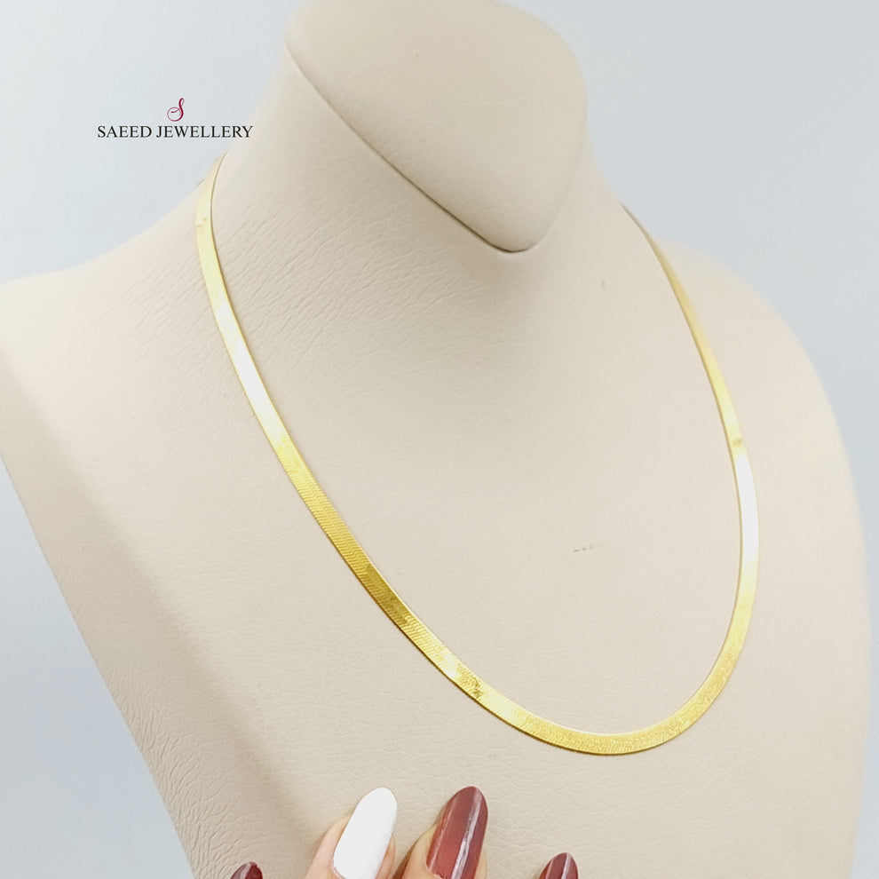 21K Gold Wide Fancy Chain by Saeed Jewelry - Image 2