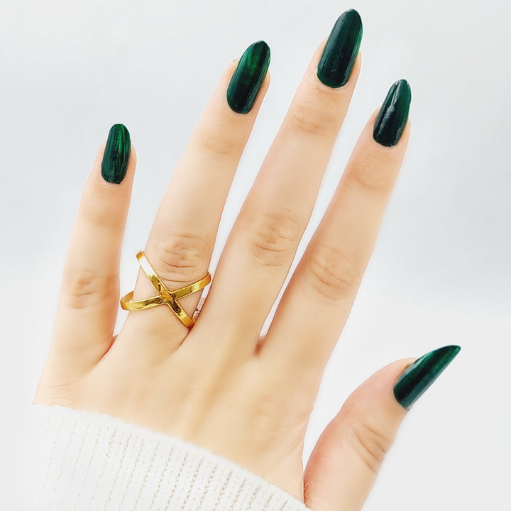 21K Gold X Ring by Saeed Jewelry - Image 2