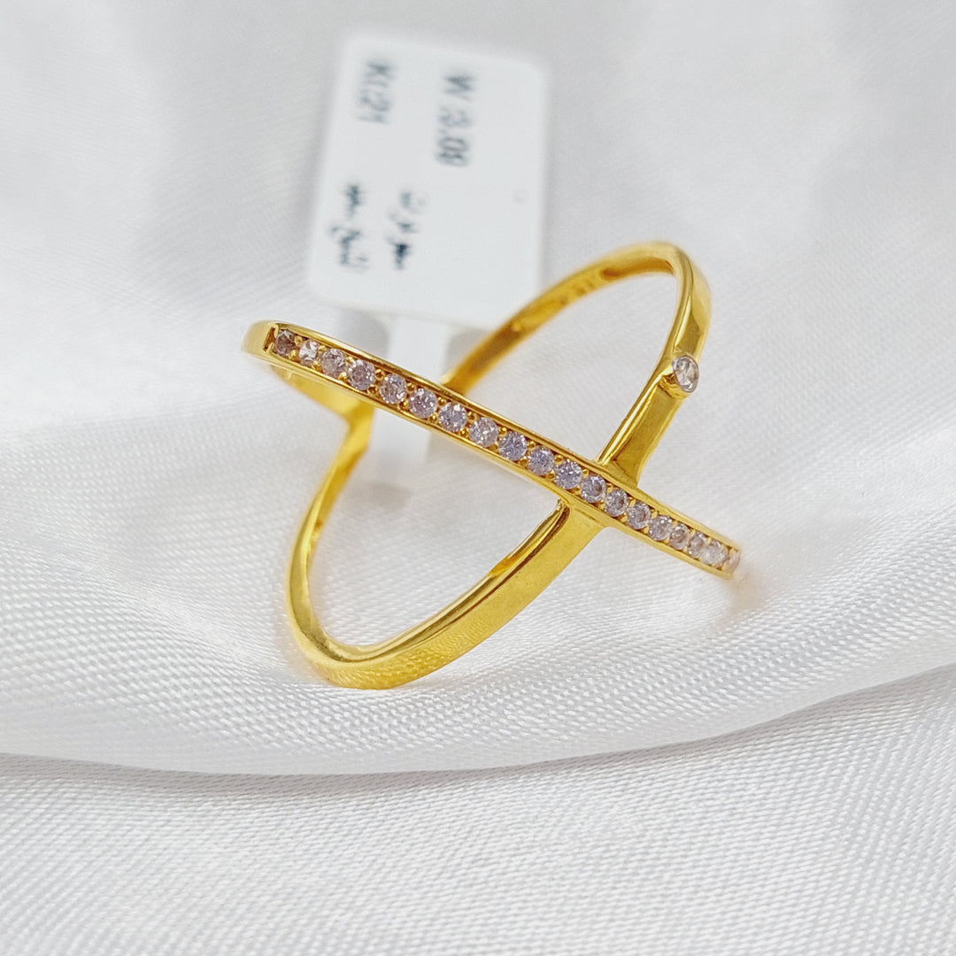 21K Gold X Ring by Saeed Jewelry - Image 1