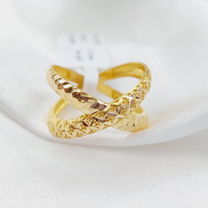 21K Gold X Ring by Saeed Jewelry - Image 3