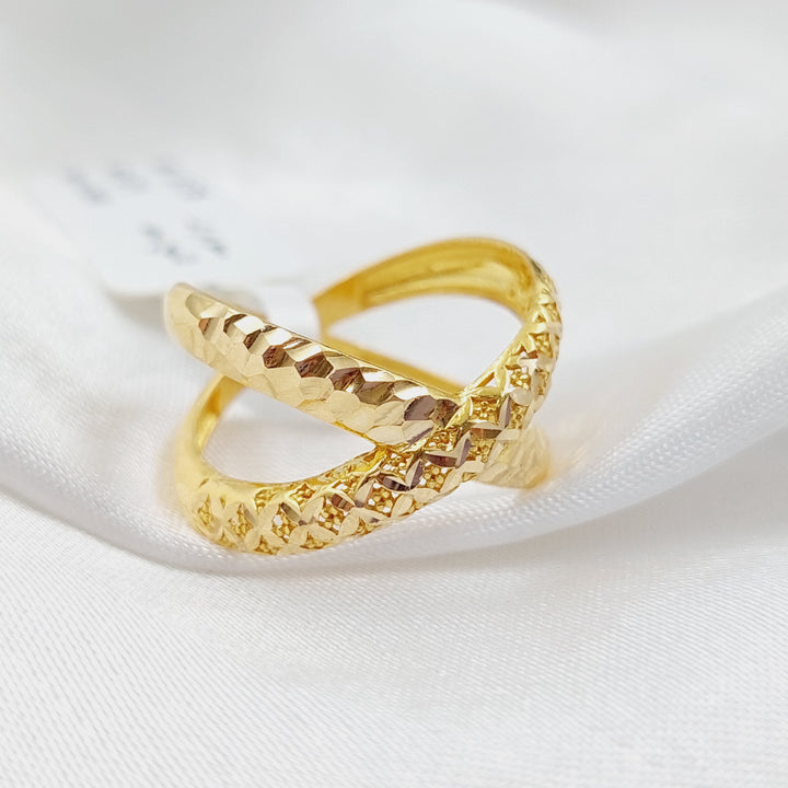 21K Gold X Ring by Saeed Jewelry - Image 4