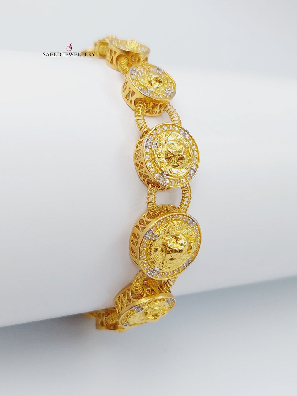 21K Gold Zirconia Bracelet by Saeed Jewelry - Image 2