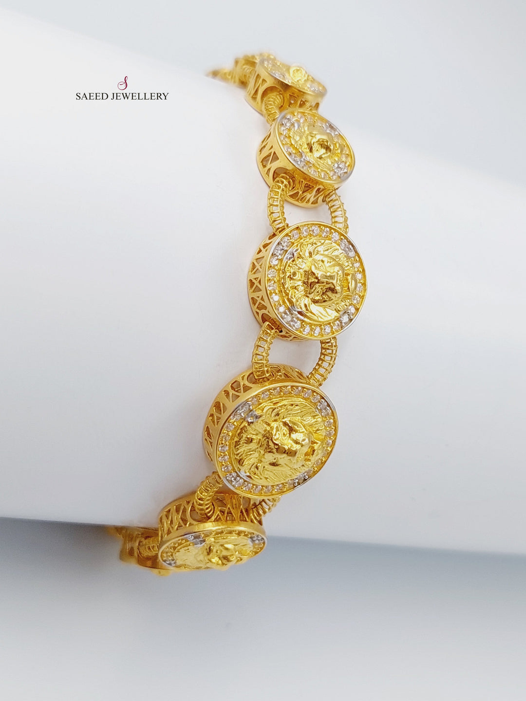 21K Gold Zirconia Bracelet by Saeed Jewelry - Image 4