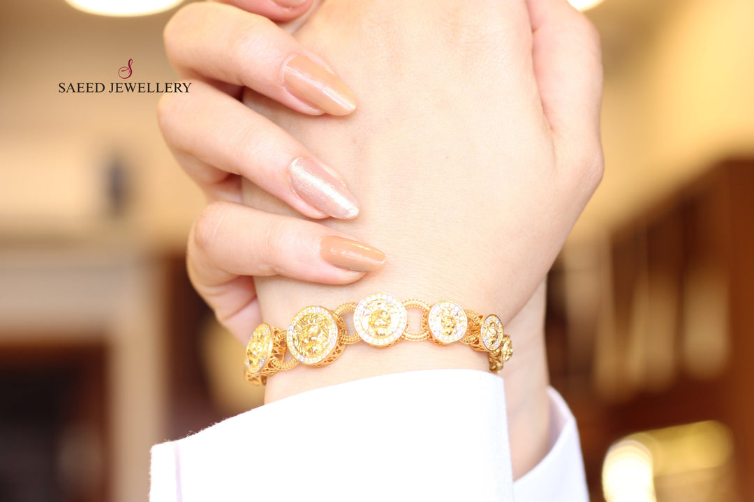 21K Gold Zirconia Bracelet by Saeed Jewelry - Image 1