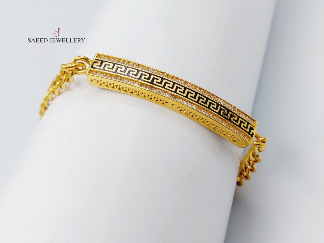 21K Gold Zirconia Bracelet by Saeed Jewelry - Image 3