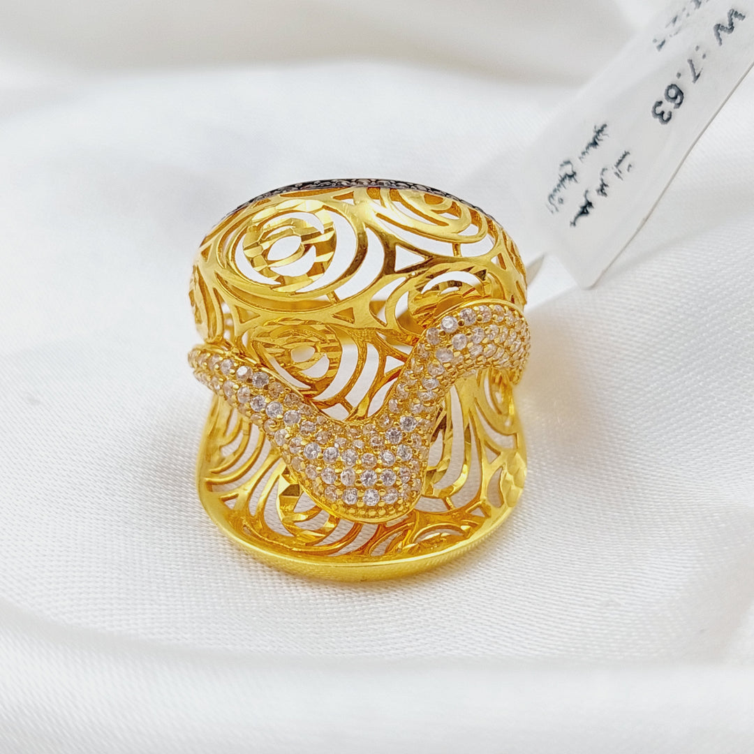 21K Gold Zirconia Ring by Saeed Jewelry - Image 6