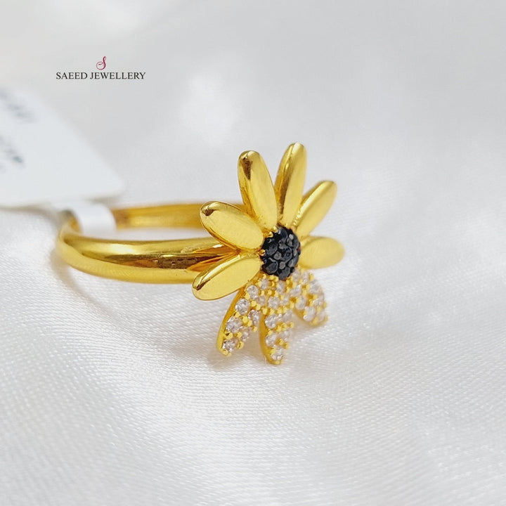 21K Gold Zirconia Ring by Saeed Jewelry - Image 4