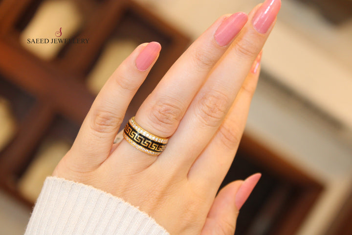 21K Gold Zirconia Wedding Ring by Saeed Jewelry - Image 5