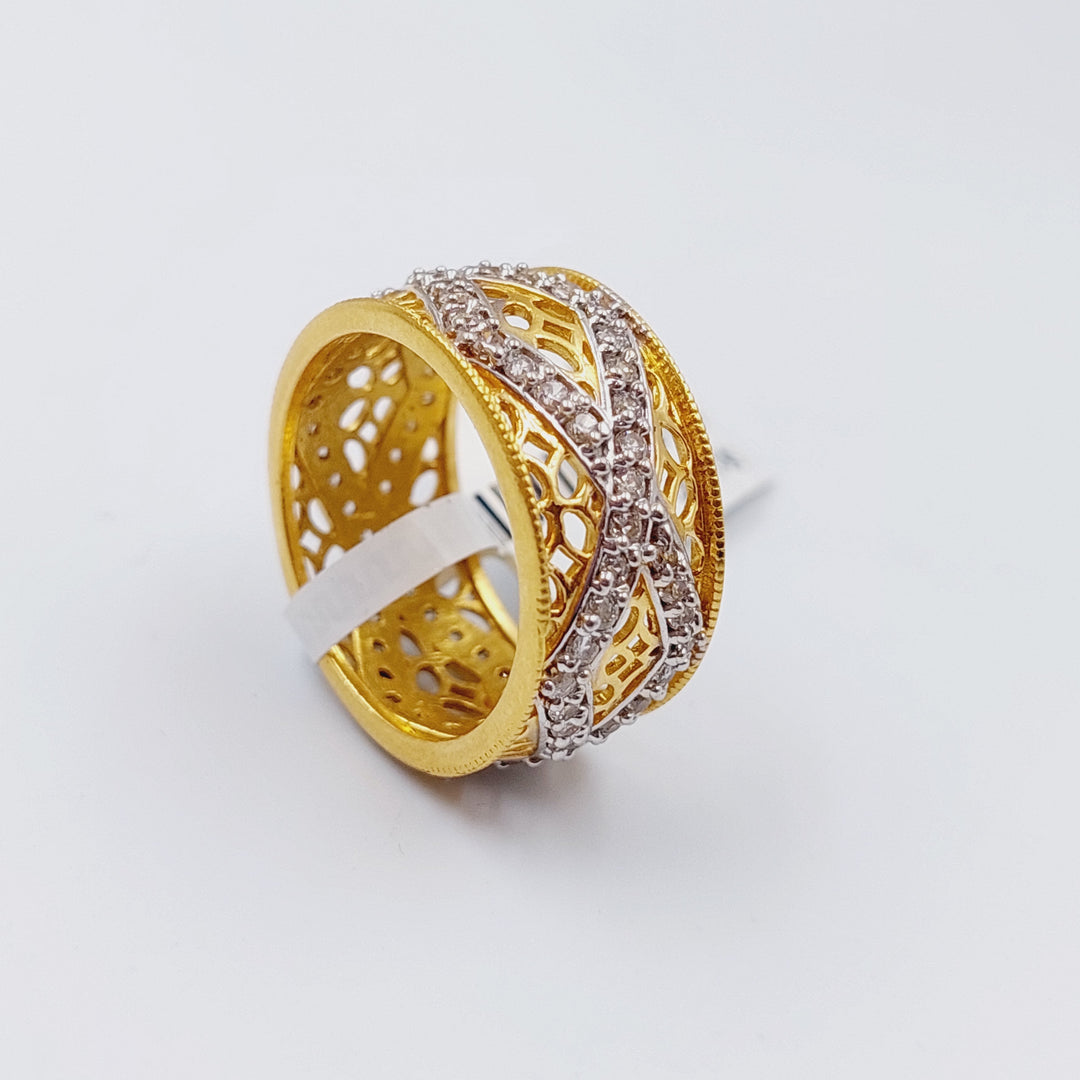 21K Gold Zirconia Wedding Ring by Saeed Jewelry - Image 5