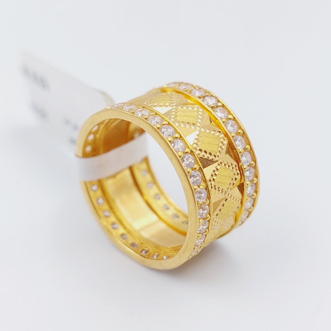 21K Gold Zirconia Wedding Ring by Saeed Jewelry - Image 1