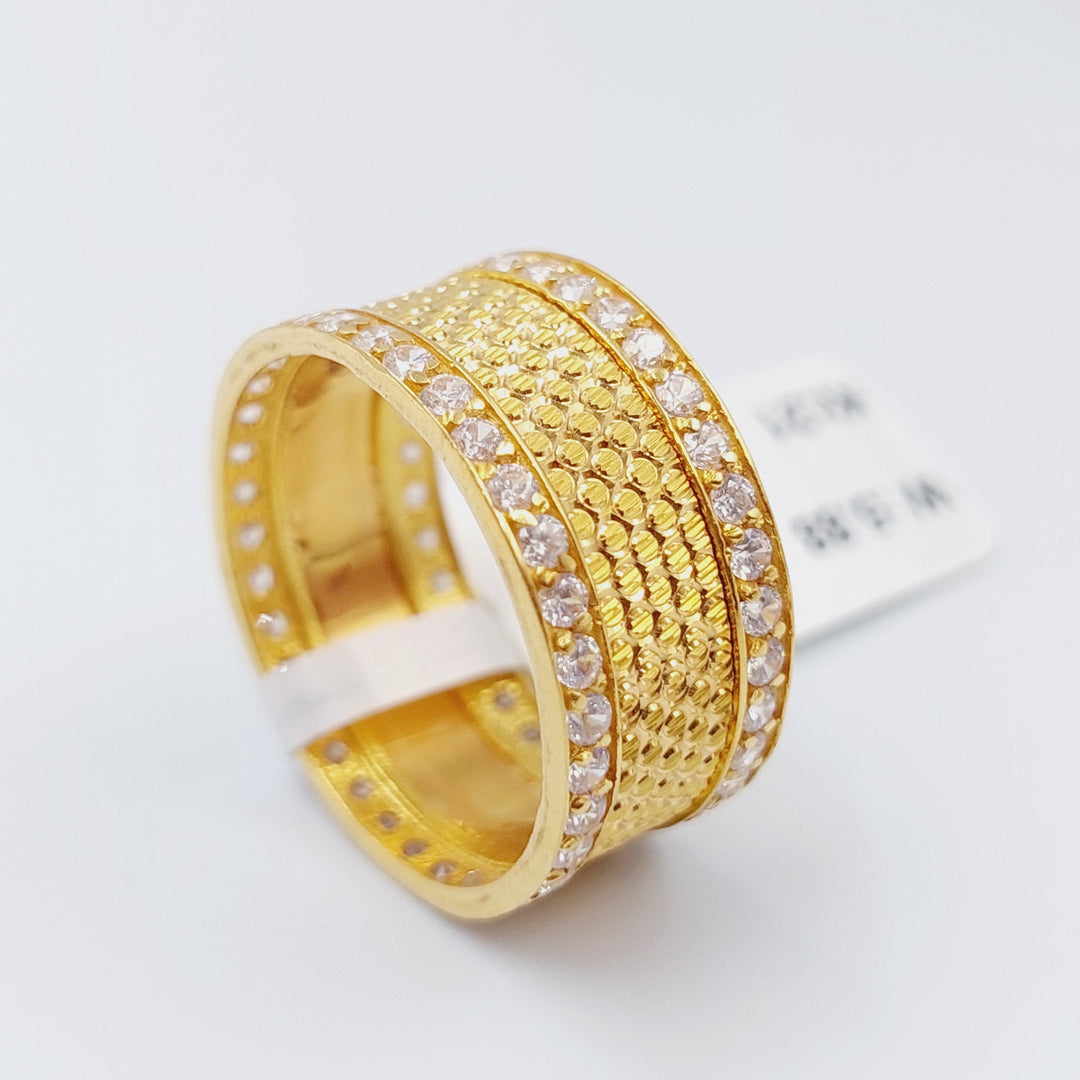 21K Gold Zirconia Wedding Ring by Saeed Jewelry - Image 4