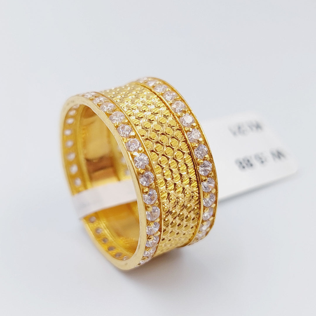 21K Gold Zirconia Wedding Ring by Saeed Jewelry - Image 12