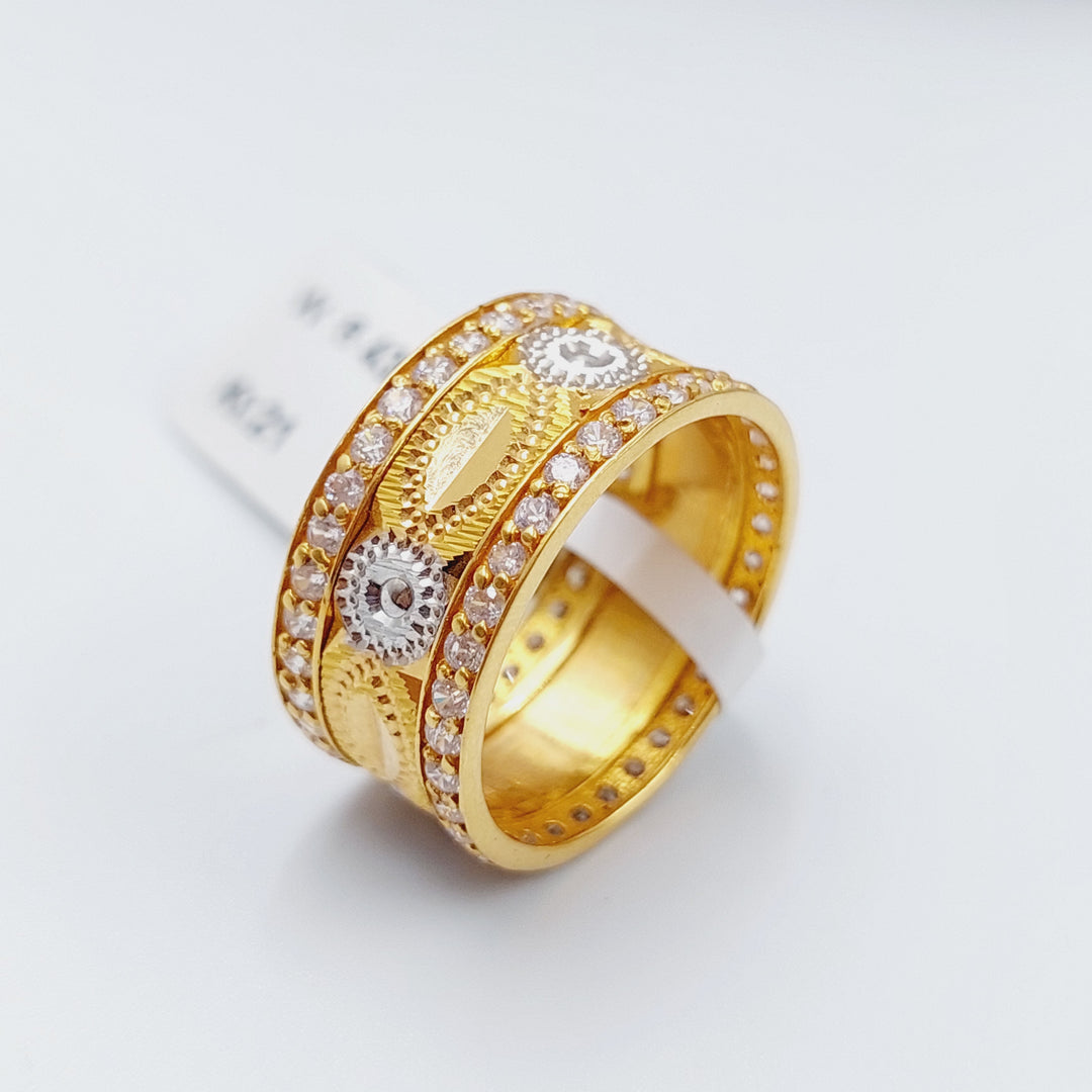 21K Gold Zirconia Wedding Ring by Saeed Jewelry - Image 1