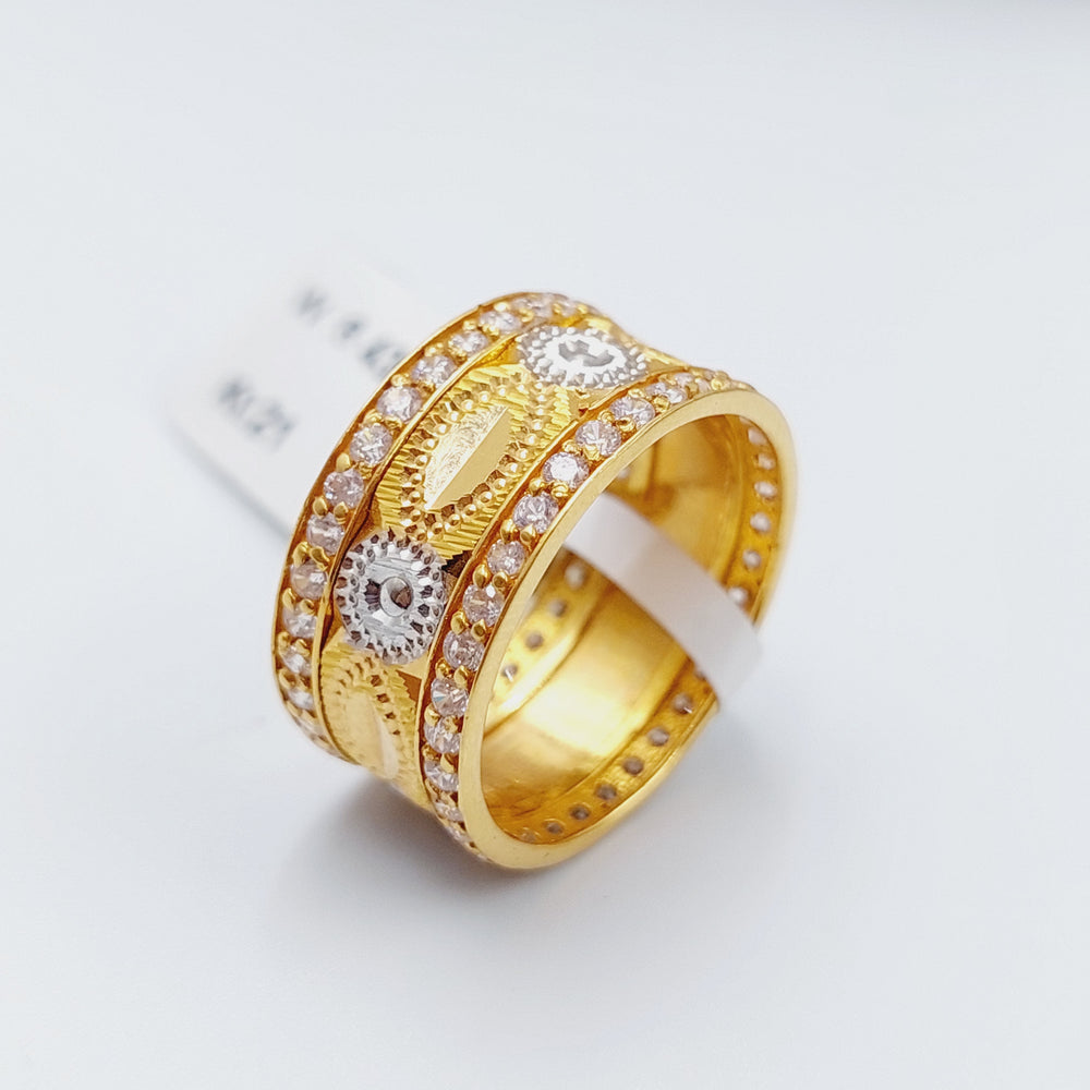 21K Gold Zirconia Wedding Ring by Saeed Jewelry - Image 2