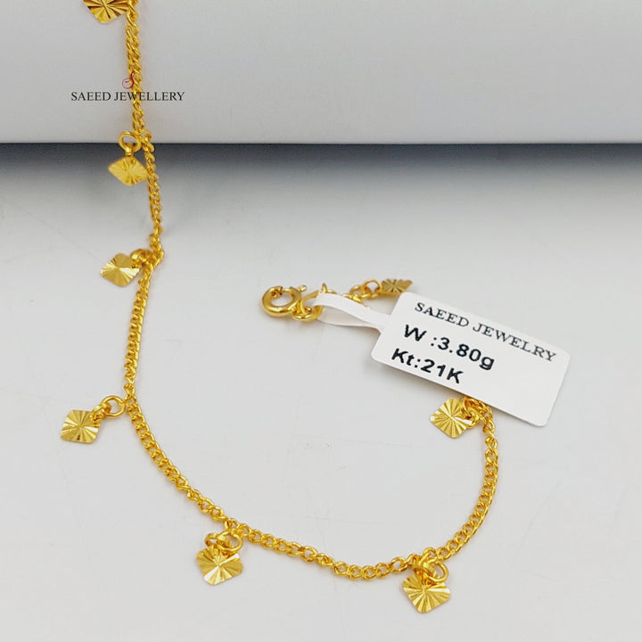 21K Gold Deluxe Dandash Anklet by Saeed Jewelry - Image 3