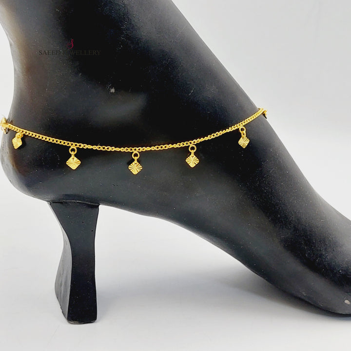 21K Gold Deluxe Dandash Anklet by Saeed Jewelry - Image 7