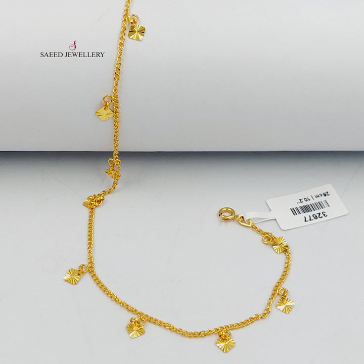 21K Gold Deluxe Dandash Anklet by Saeed Jewelry - Image 2