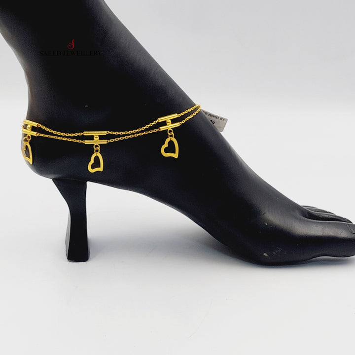 21K Gold Heart Anklet by Saeed Jewelry - Image 7