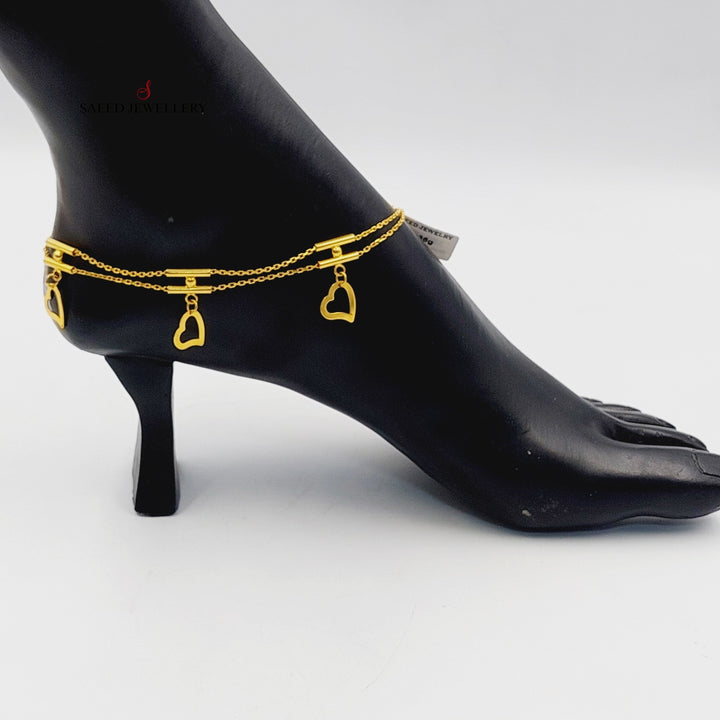 21K Gold Heart Anklet by Saeed Jewelry - Image 6