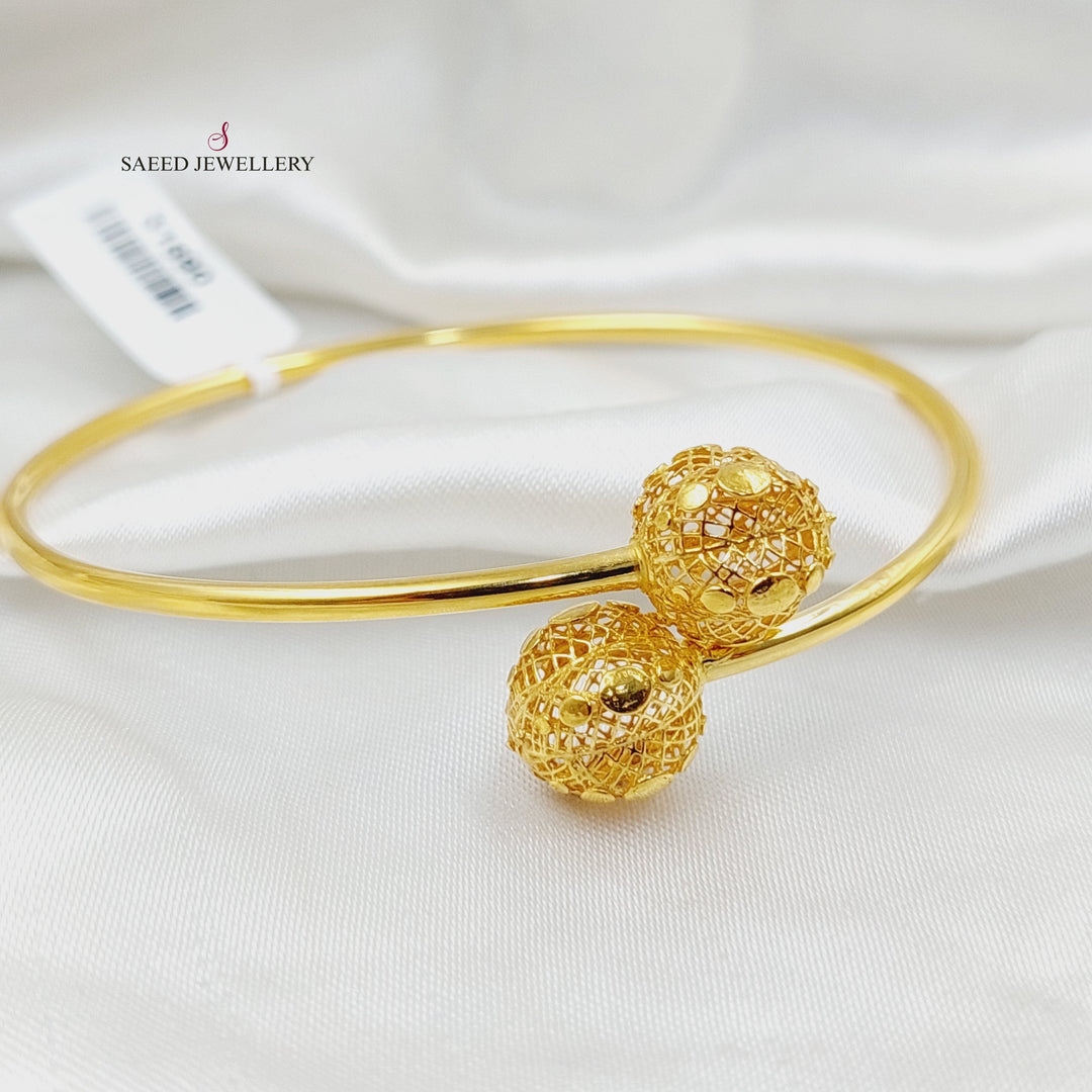 21K Gold Balls Bangle Bracelet by Saeed Jewelry - Image 3