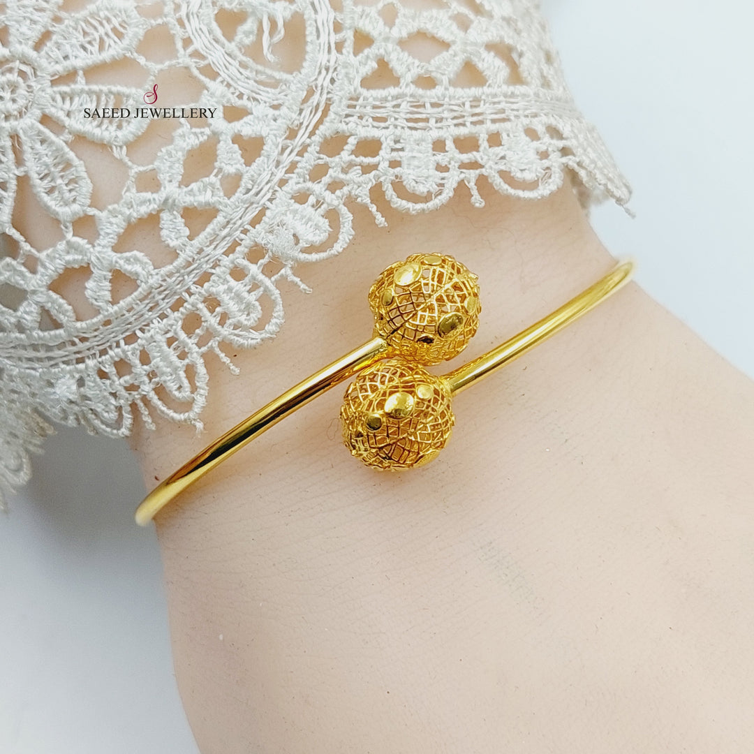 21K Gold Balls Bangle Bracelet by Saeed Jewelry - Image 5