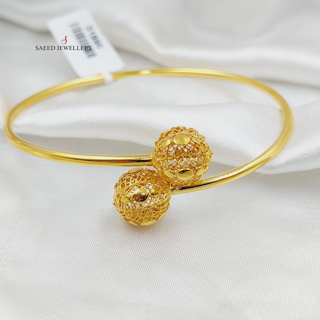 21K Gold Balls Bangle Bracelet by Saeed Jewelry - Image 4