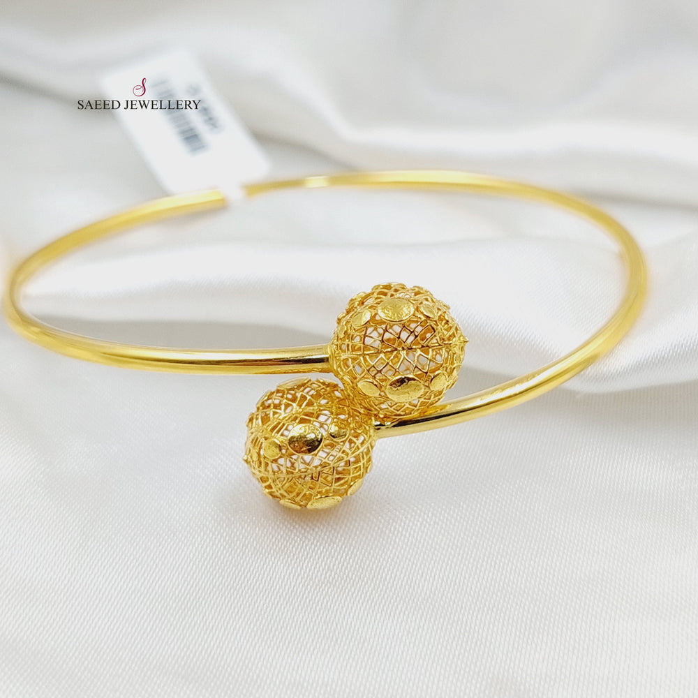 21K Gold Balls Bangle Bracelet by Saeed Jewelry - Image 2