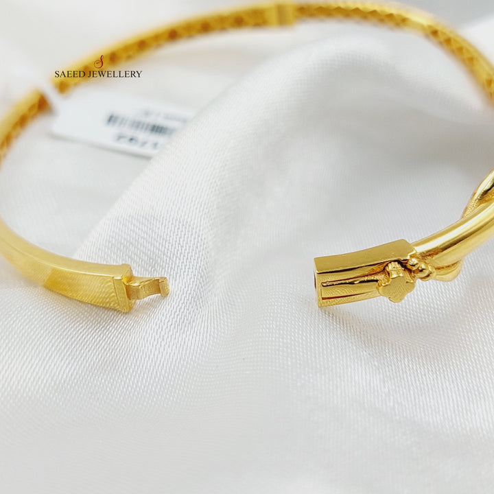 21K Gold Deluxe Snake Bangle Bracelet by Saeed Jewelry - Image 4