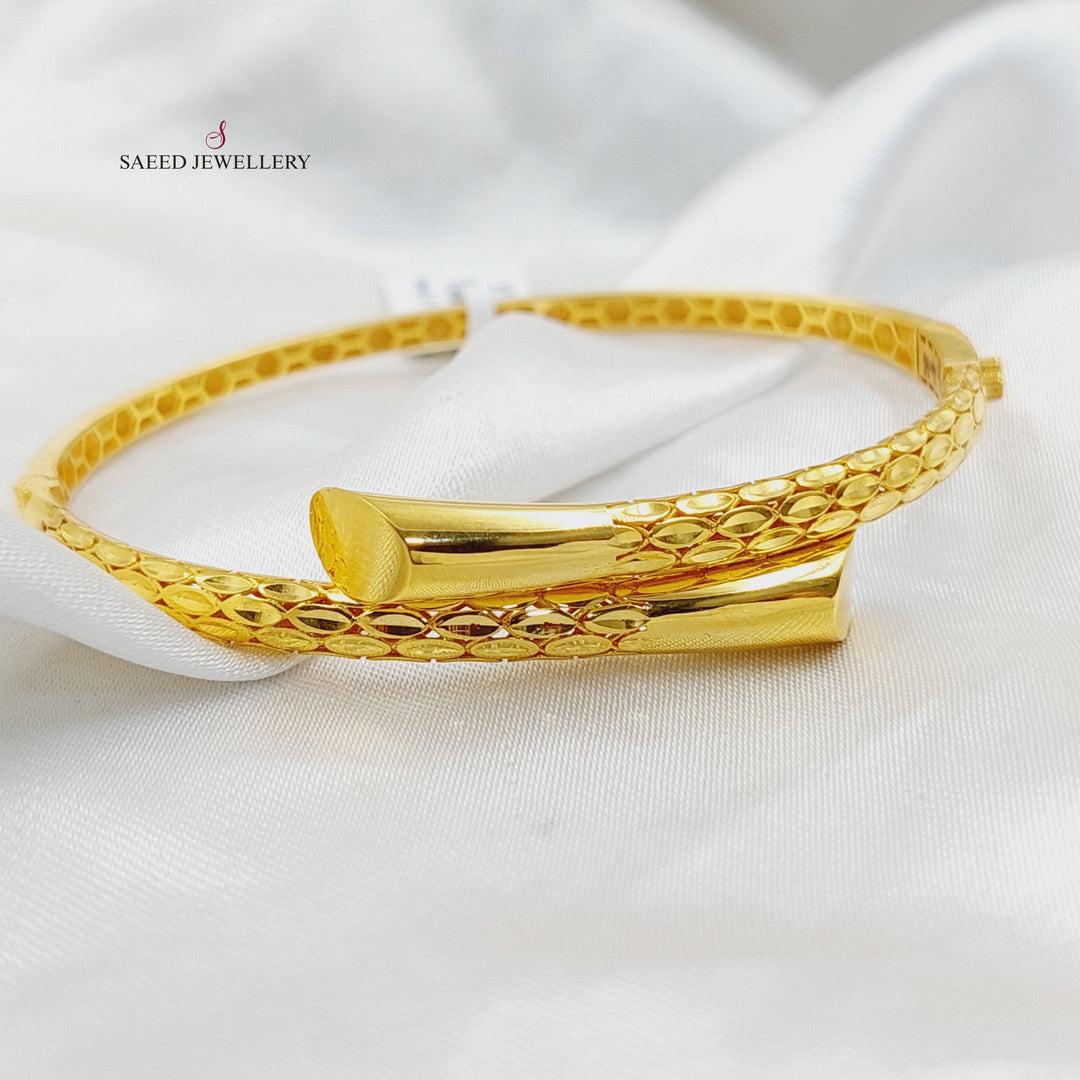 21K Gold Deluxe Turkish Bangle Bracelet by Saeed Jewelry - Image 2