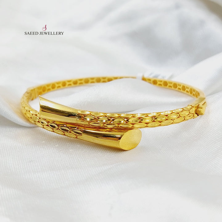 21K Gold Deluxe Turkish Bangle Bracelet by Saeed Jewelry - Image 3