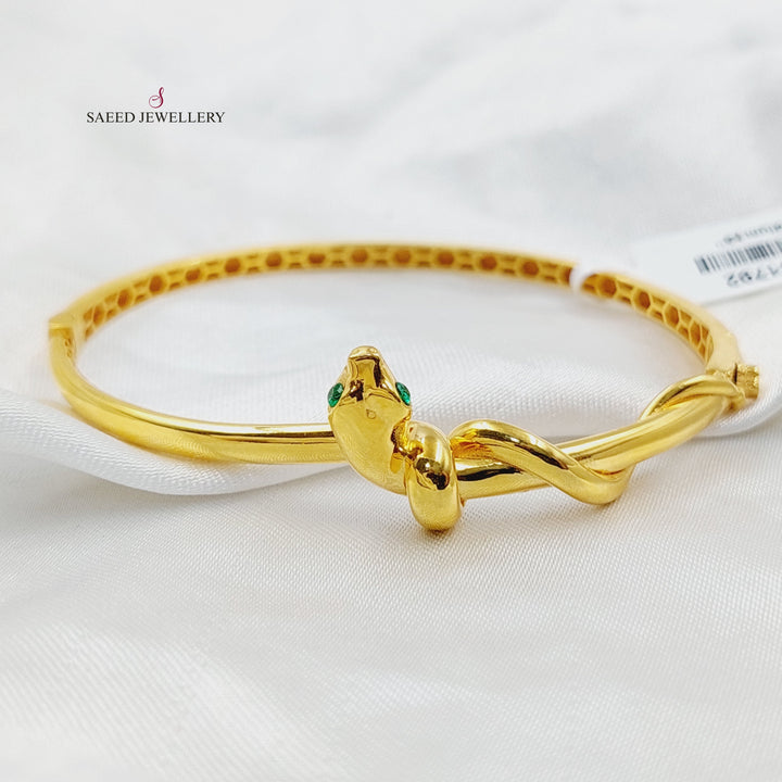 21K Gold Deluxe Snake Bangle Bracelet by Saeed Jewelry - Image 1