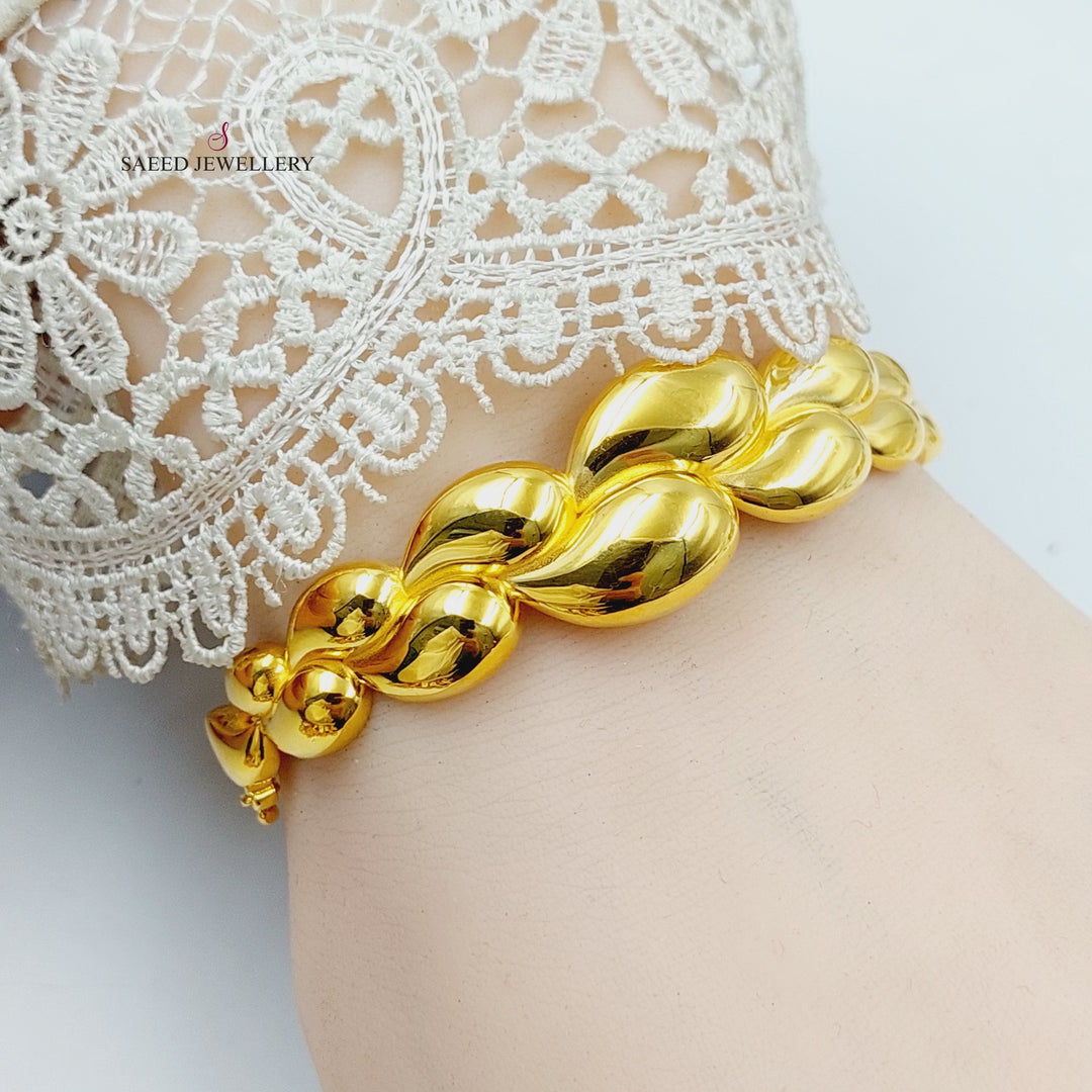 21K Gold Deluxe Turkish Bangle Bracelet by Saeed Jewelry - Image 5