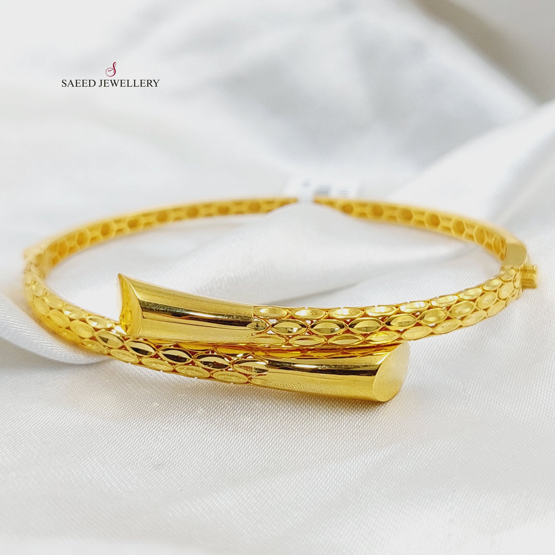 21K Gold Deluxe Turkish Bangle Bracelet by Saeed Jewelry - Image 1