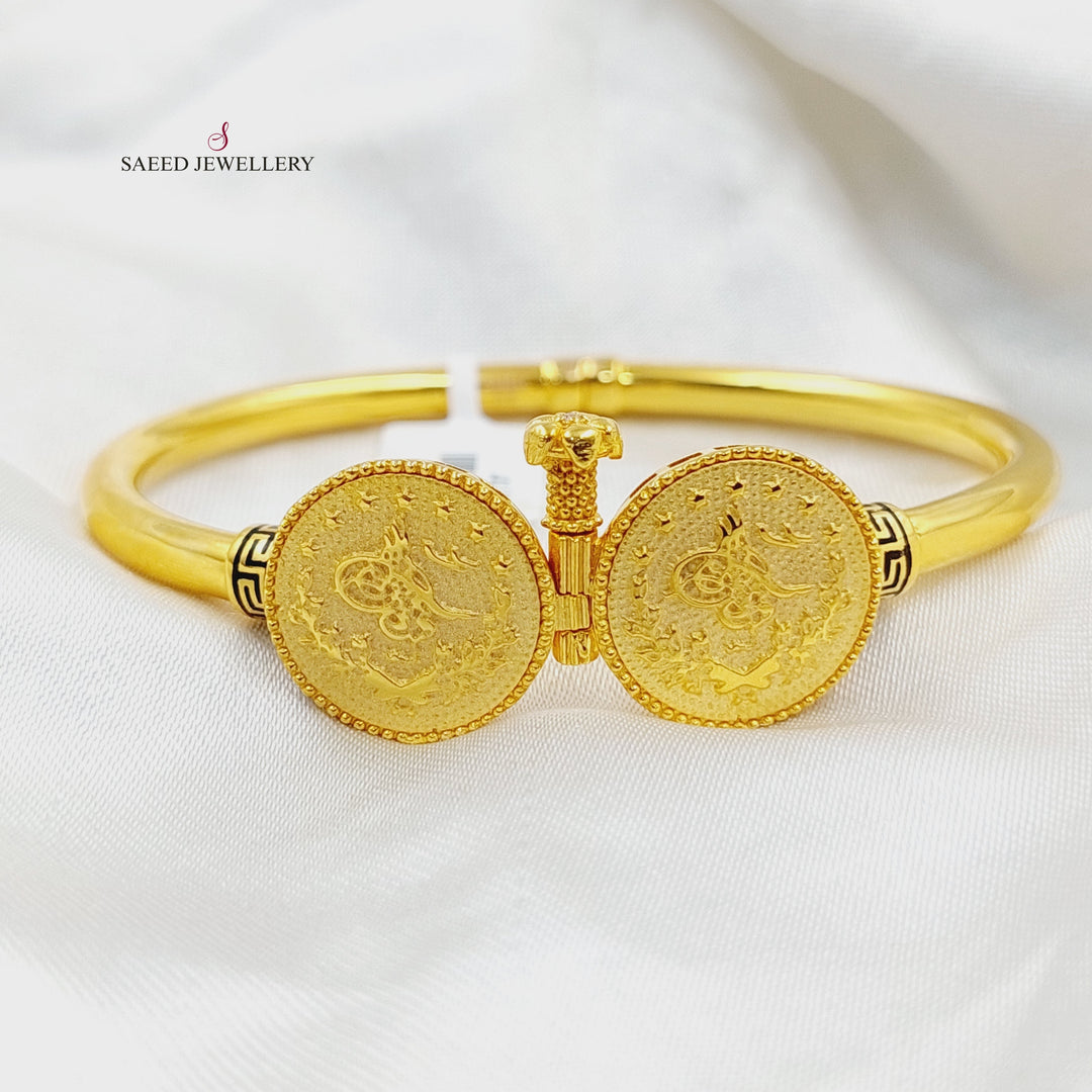 21K Gold Enameled Rashadi Bangle Bracelet by Saeed Jewelry - Image 1