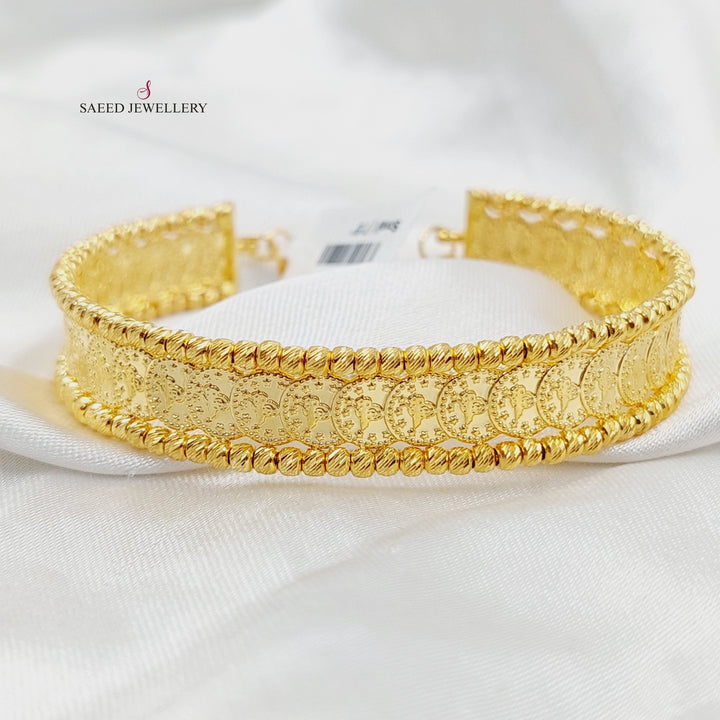 21K Gold Balls Rashadi Liras Bangle Bracelet by Saeed Jewelry - Image 1