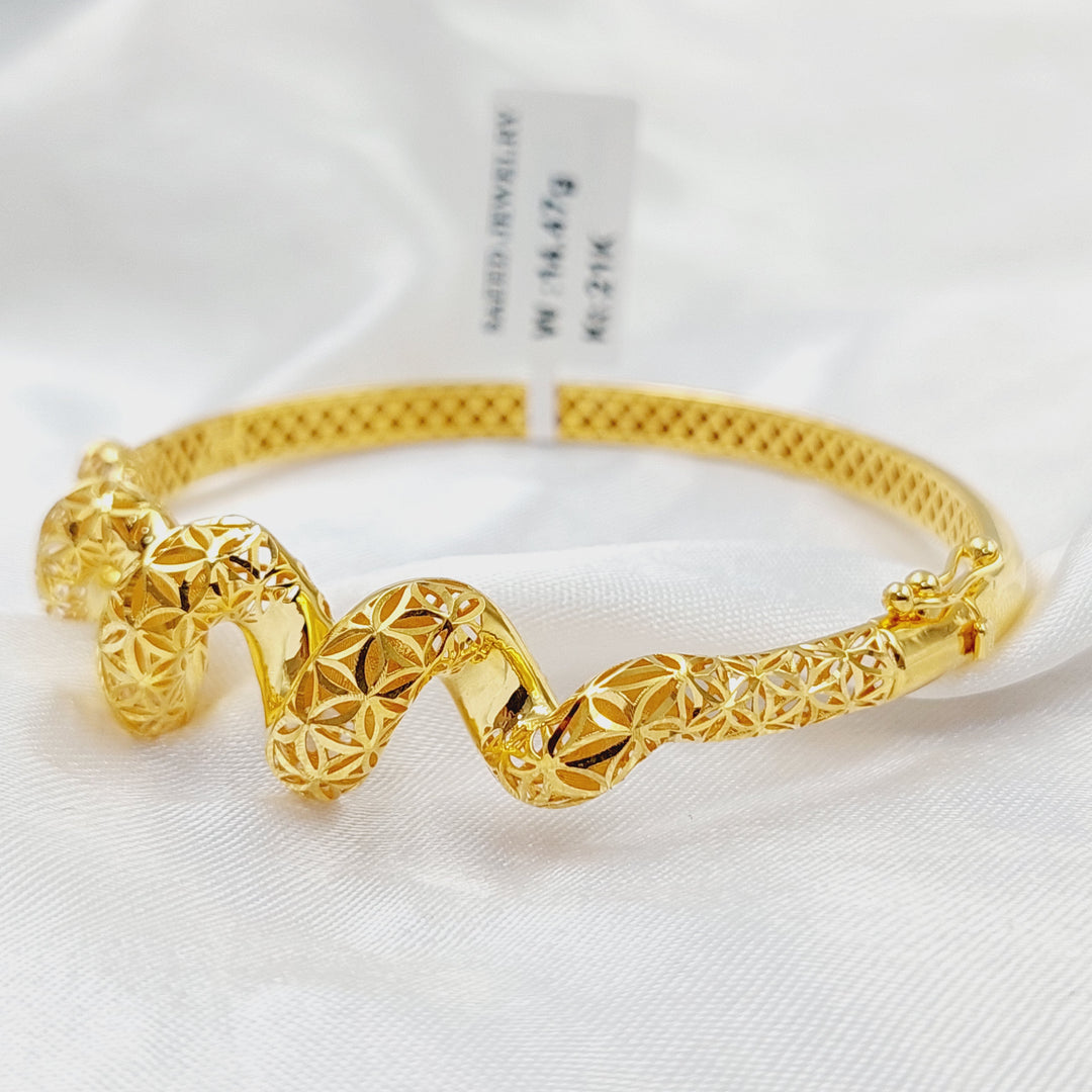 21K Gold Deluxe Snake Bangle Bracelet by Saeed Jewelry - Image 3