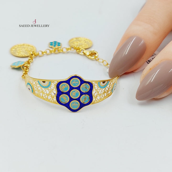 21K Gold Dandash Children's Bracelet by Saeed Jewelry - Image 2