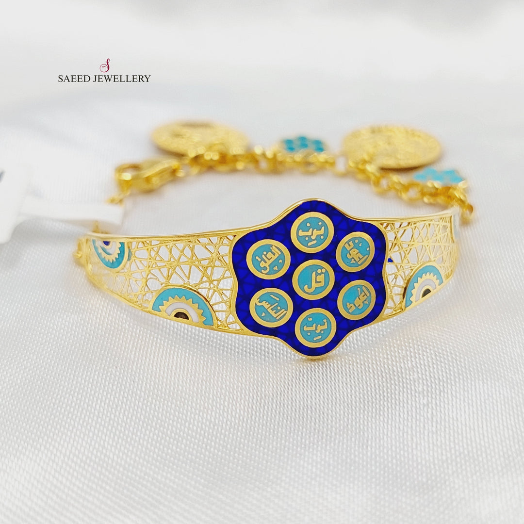 21K Gold Dandash Children's Bracelet by Saeed Jewelry - Image 4