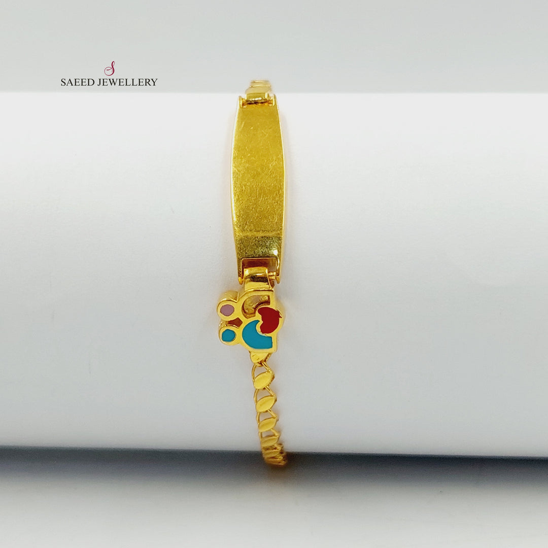 21K Gold Enameled Children's Bracelet by Saeed Jewelry - Image 2