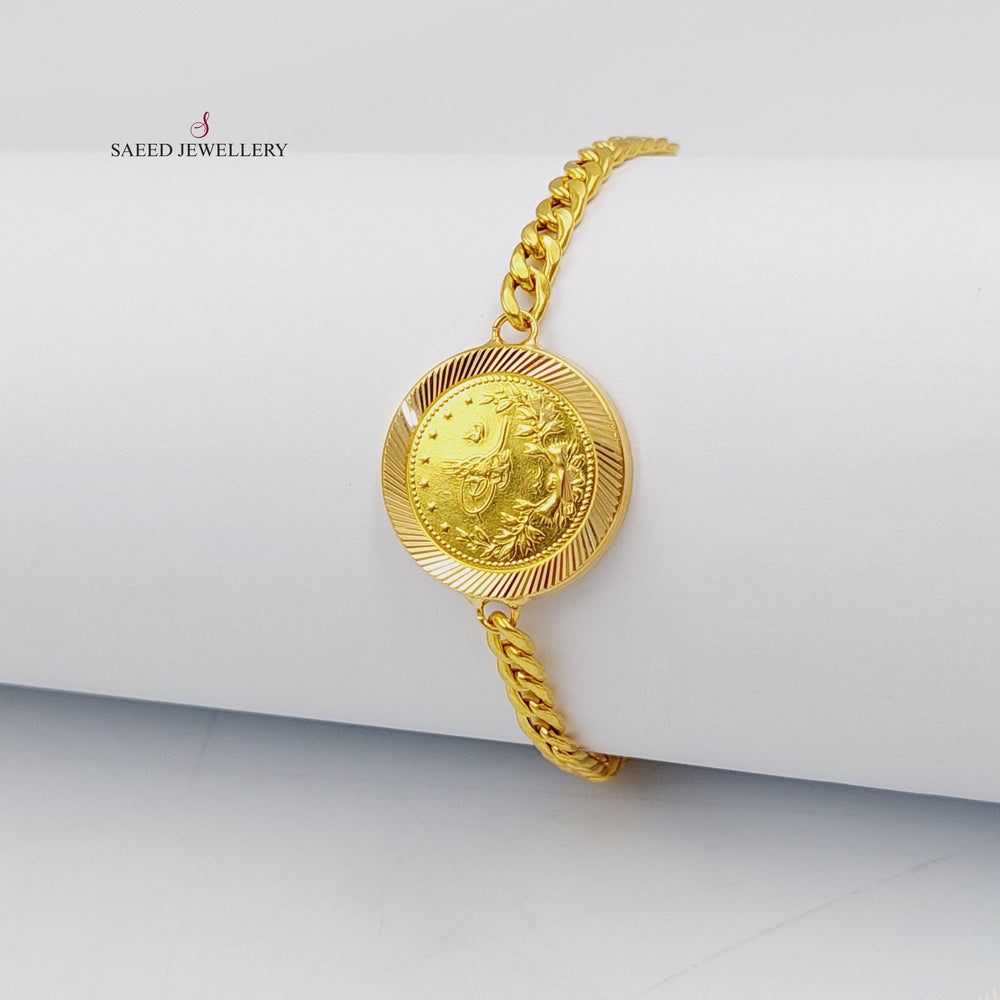 21K Gold Cuban Links Bracelet by Saeed Jewelry - Image 2