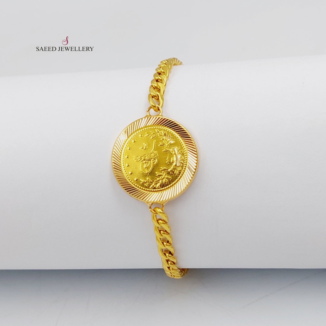 21K Gold Cuban Links Bracelet by Saeed Jewelry - Image 3