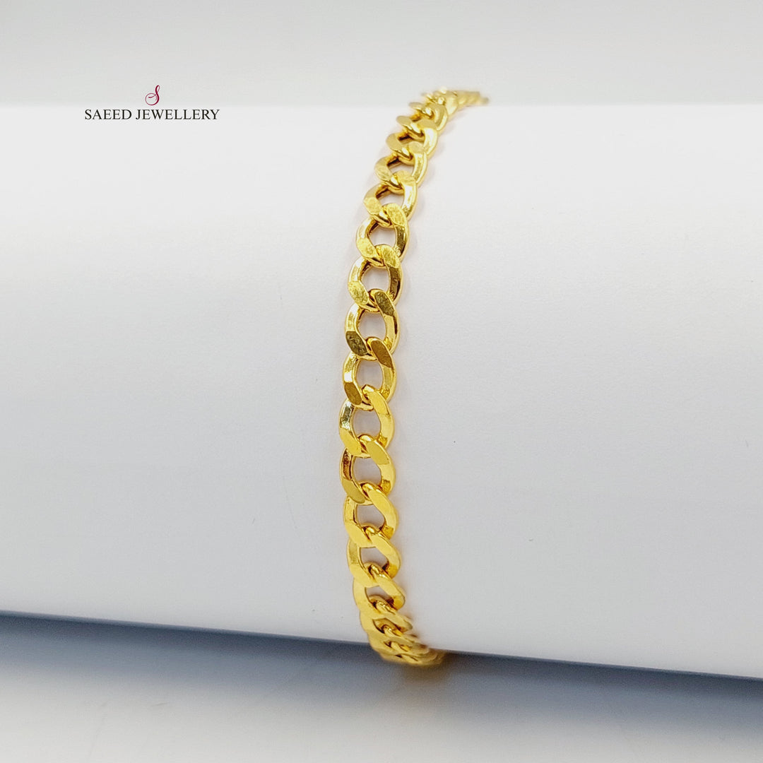 21K Gold 2.5mm Curb Bracelet by Saeed Jewelry - Image 3