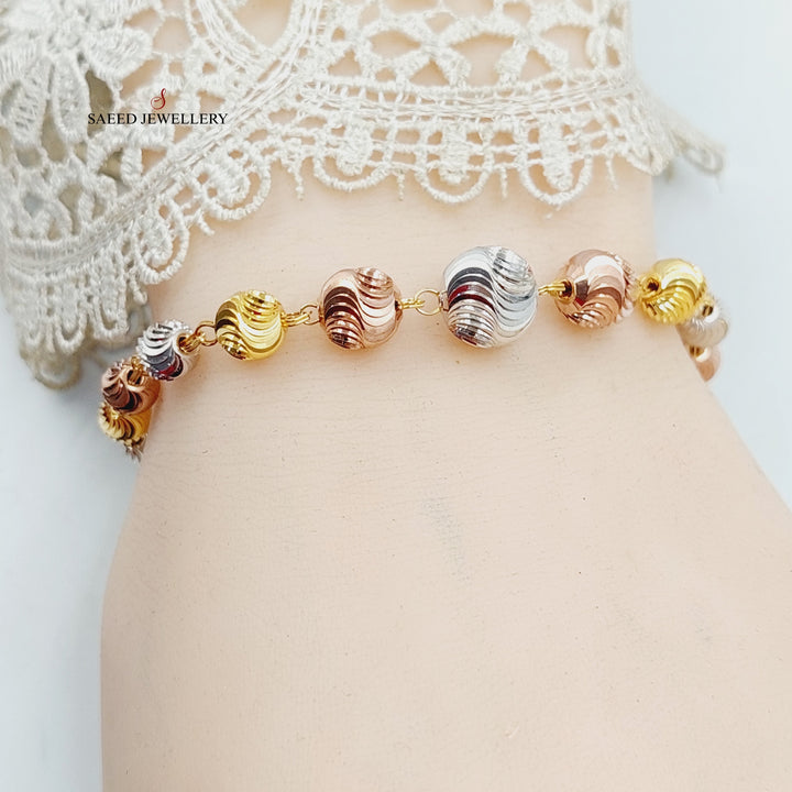 21K Gold Balls Bracelet by Saeed Jewelry - Image 5