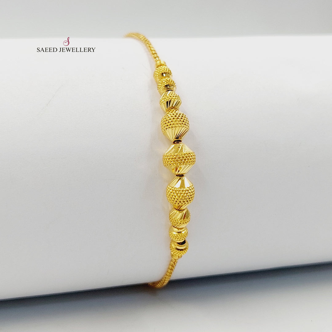 21K Gold Balls Bracelet by Saeed Jewelry - Image 3