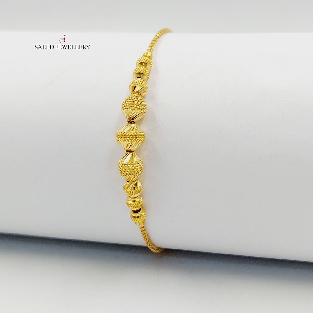 21K Gold Balls Bracelet by Saeed Jewelry - Image 2